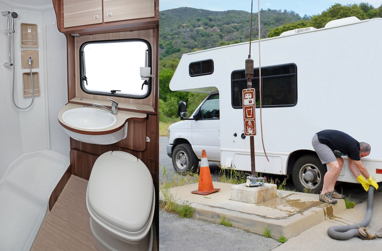 Portable RV/camper toilet and holding tank setup in Madisonville, Kentucky